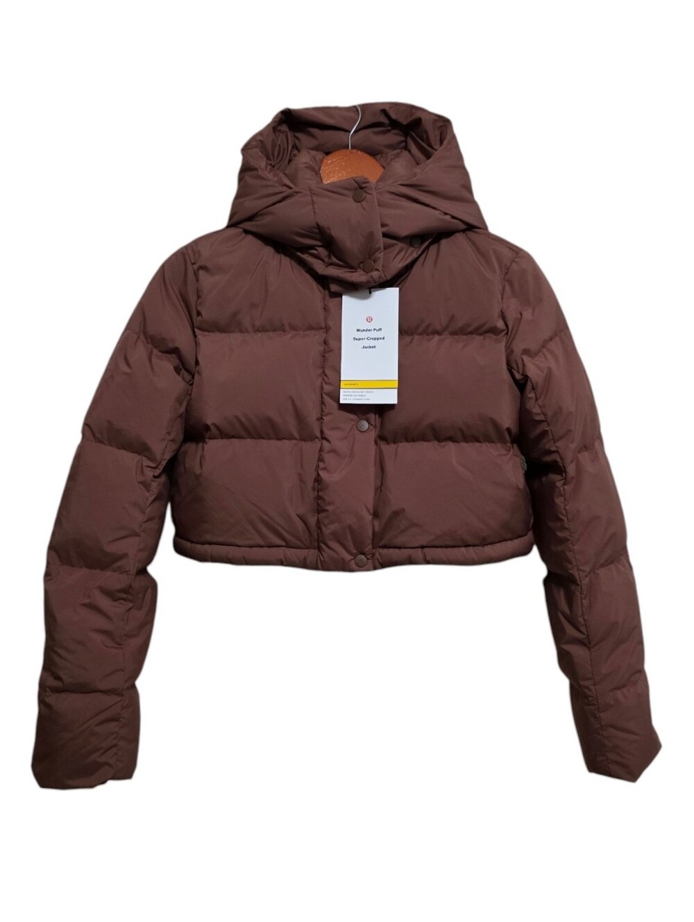 lululemon Wunder Puff Super-Cropped Jacket Roasted Brown Size 0 NWT